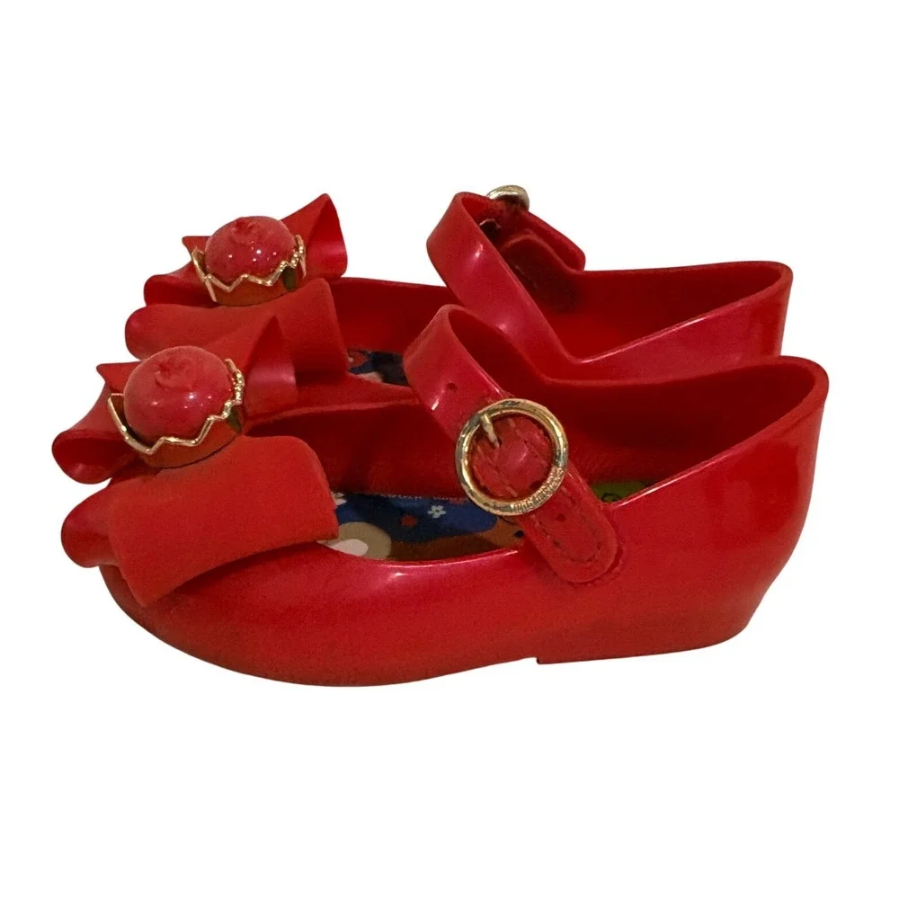 Mini Melissa Disney Snow White Red Poison Apple Jelly Mary Jane Shoes Kids 7